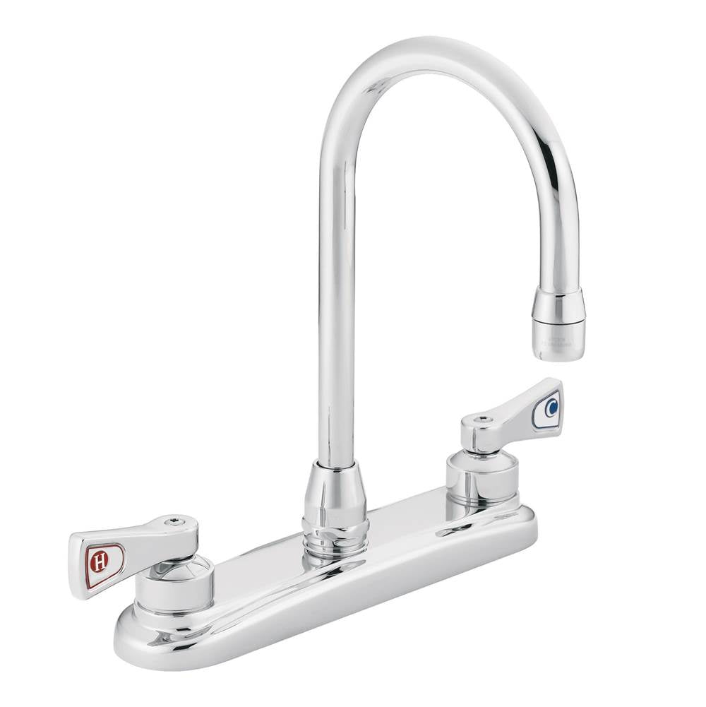 Chrome two-handle kitchen faucet