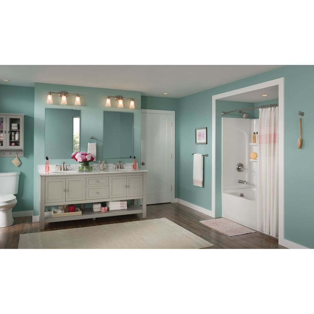 Brushed Nickel Adjustable Curved Shower Rod
