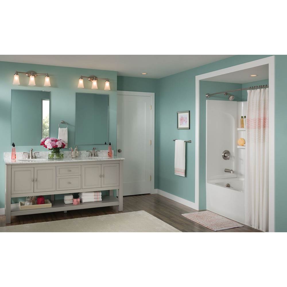 Brushed Nickel Three Globe Bath Light