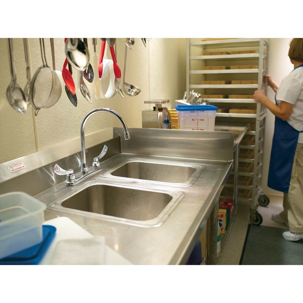 Chrome two-handle kitchen faucet