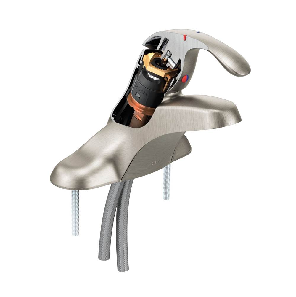 Chrome one-handle lavatory faucet