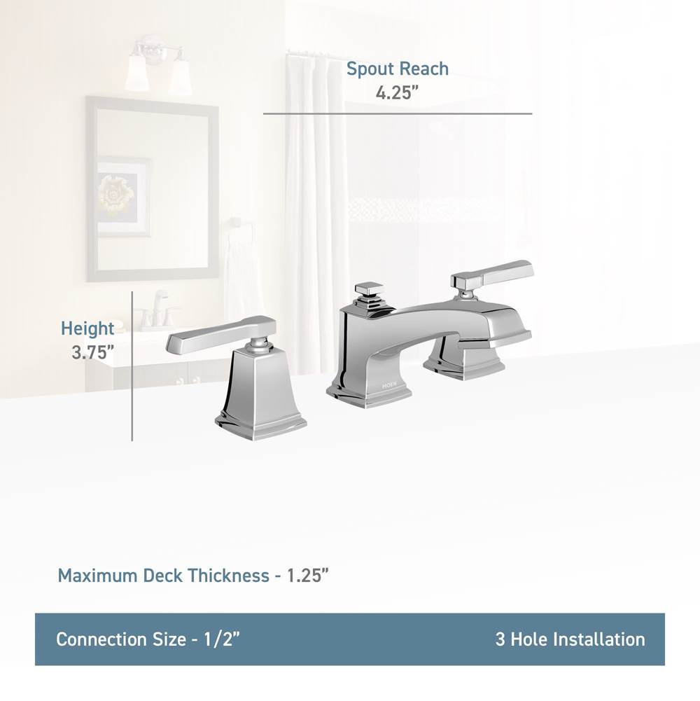 Boardwalk Two-Handle Widespread Bathroom Faucet Trim Kit, Valve Required, Chrome