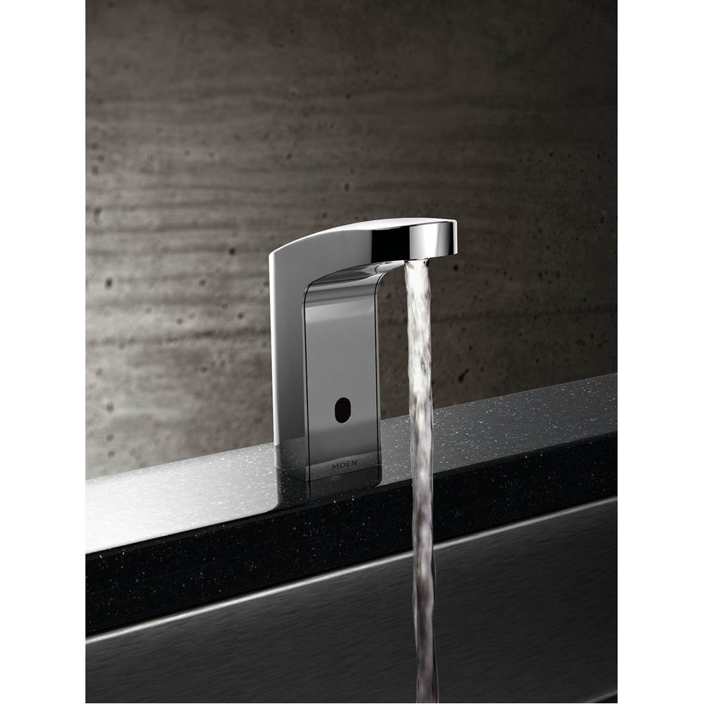 Chrome hands free sensor-operated lavatory faucet