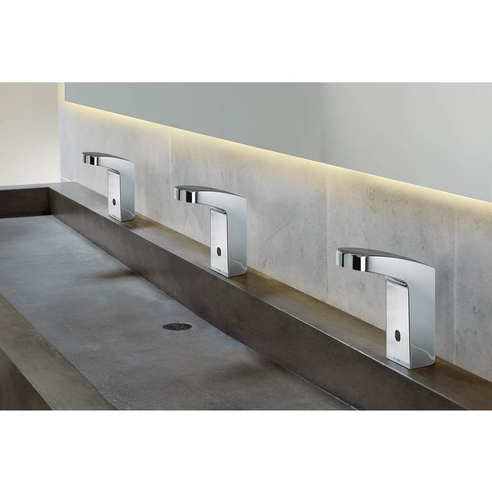 Chrome hands free sensor-operated lavatory faucet