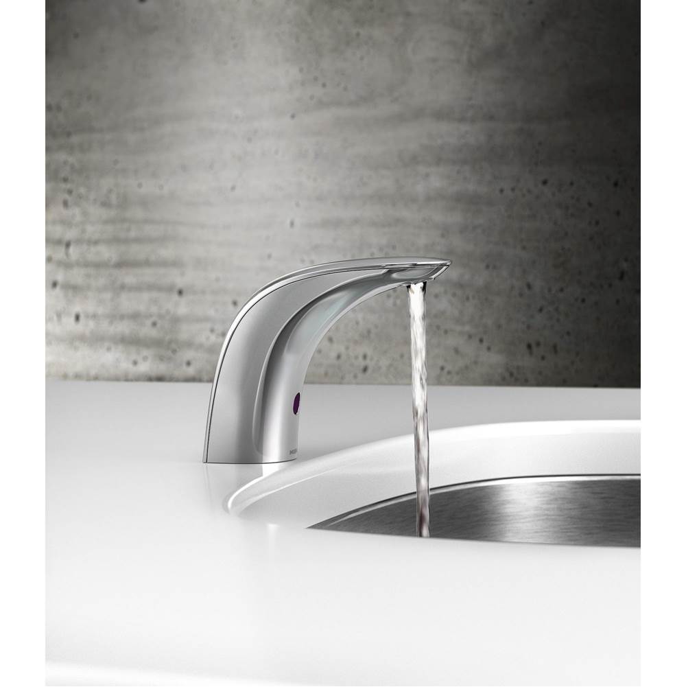 Chrome hands free sensor-operated lavatory faucet