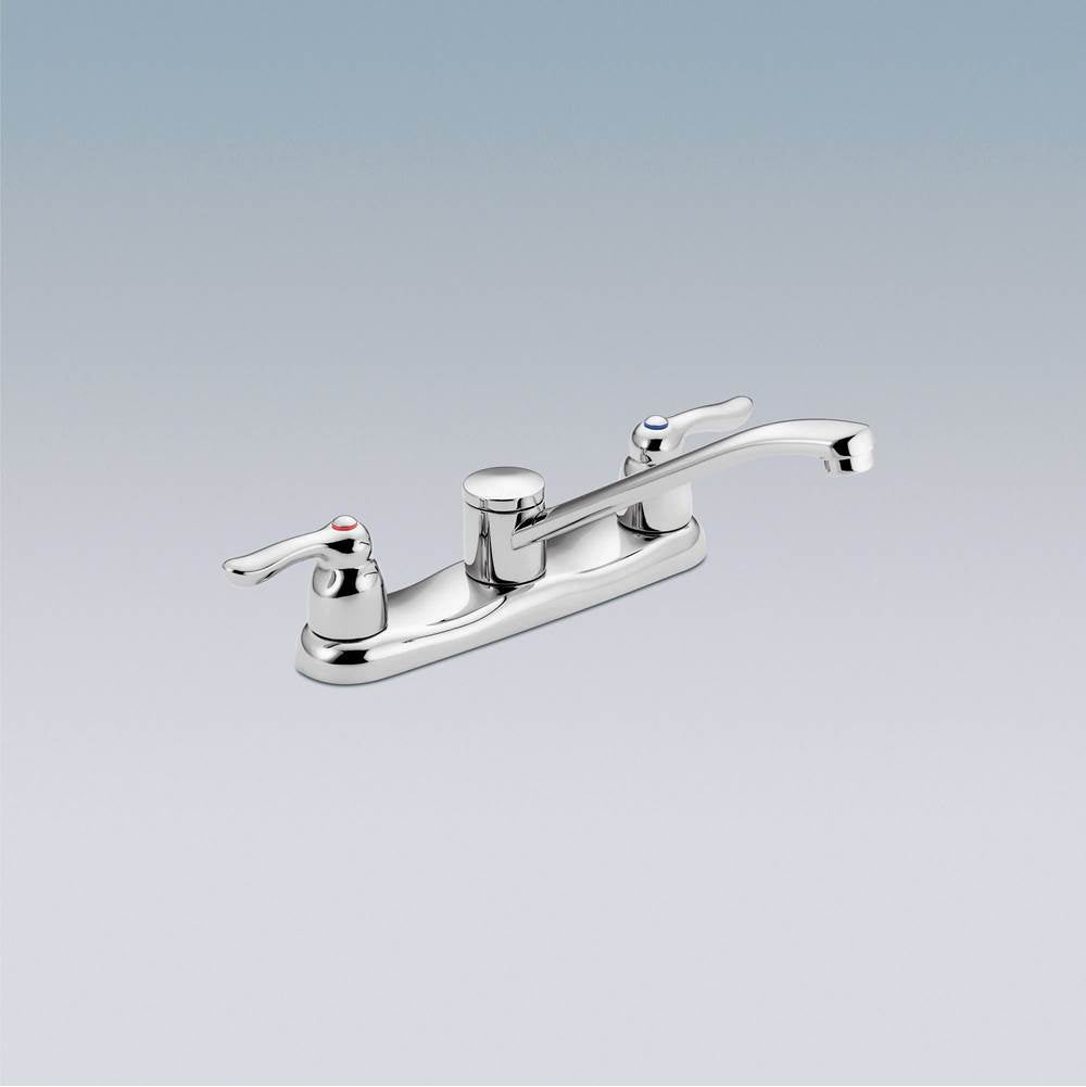 Chrome two-handle kitchen faucet