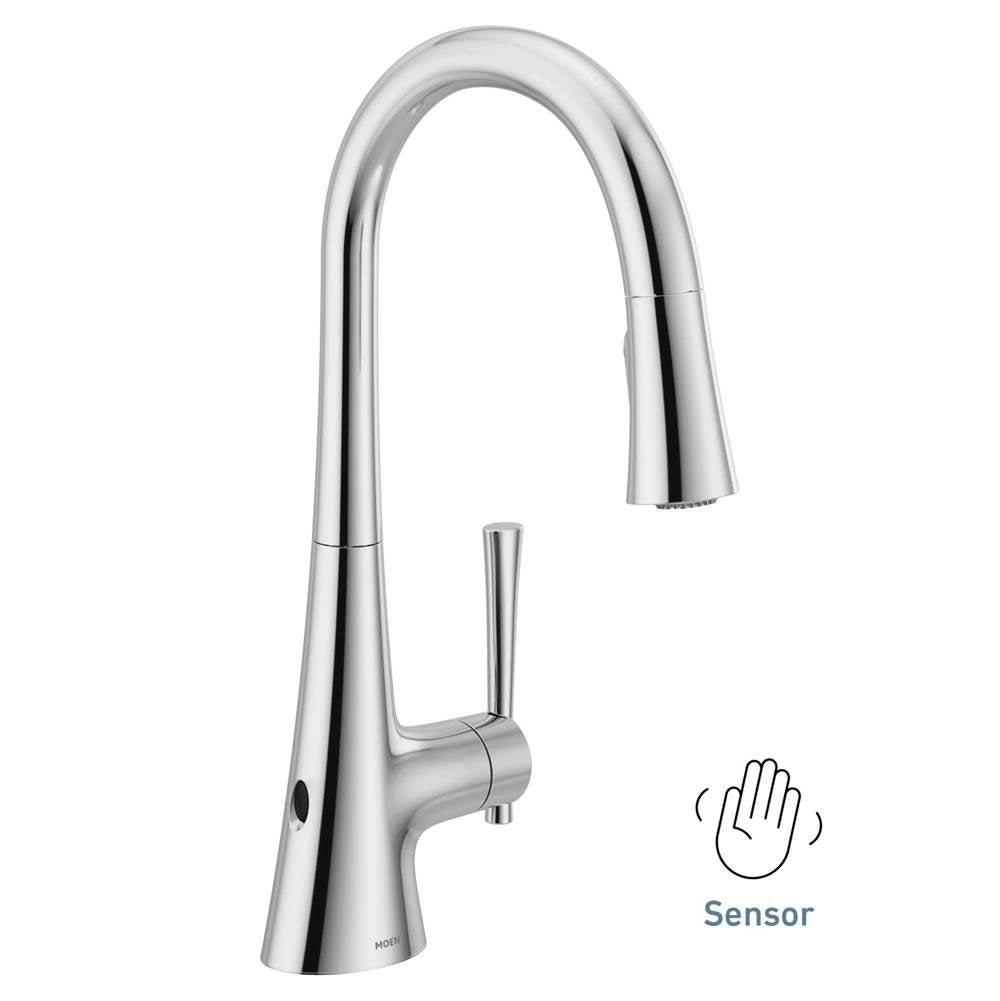KURV Touchless 1-Handle Pull-Down Sprayer Kitchen Faucet with MotionSense Wave and Power Clean in Chrome