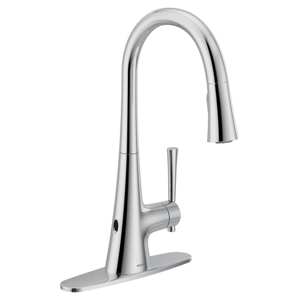 KURV Touchless 1-Handle Pull-Down Sprayer Kitchen Faucet with MotionSense Wave and Power Clean in Chrome