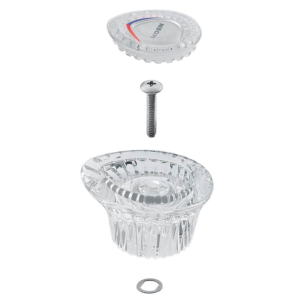 Chateau Collection Replacement Tub and Shower Faucet Knob Handle Kit, Chrome and White Insert
