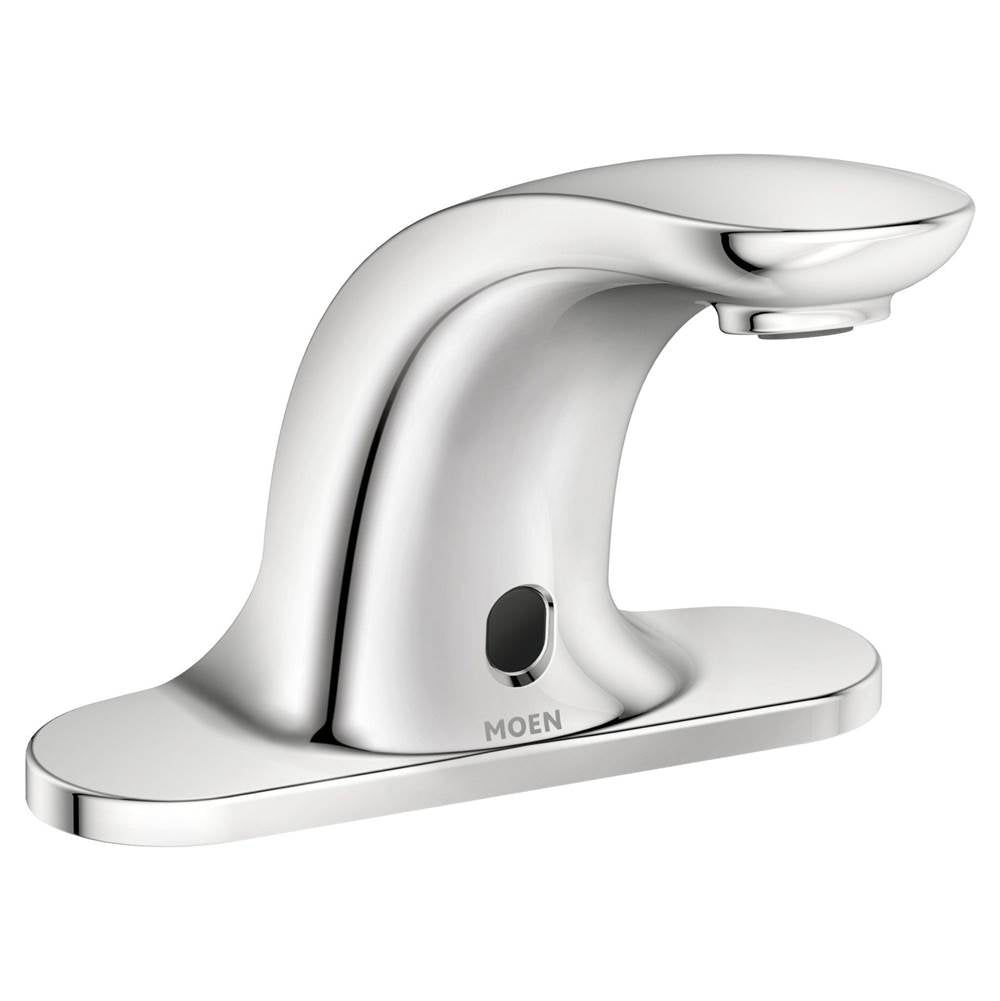 Chrome sensor-operated lavatory faucet