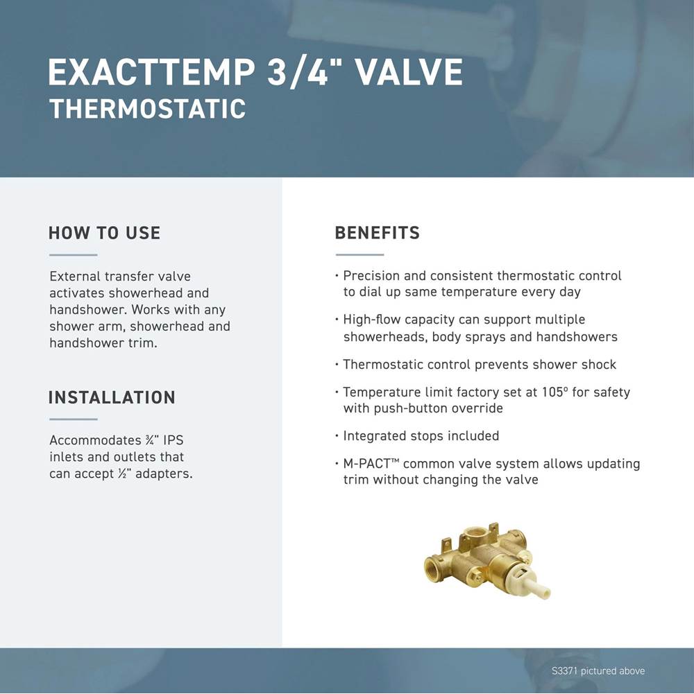 Belfield ExactTemp Thermostatic Trim Kit, Valve Required, Chrome