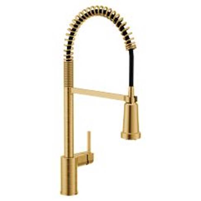 Moen - Brushed Gold One-Handle Filtering Pulldown Kitchen Faucet - Brushed Gold