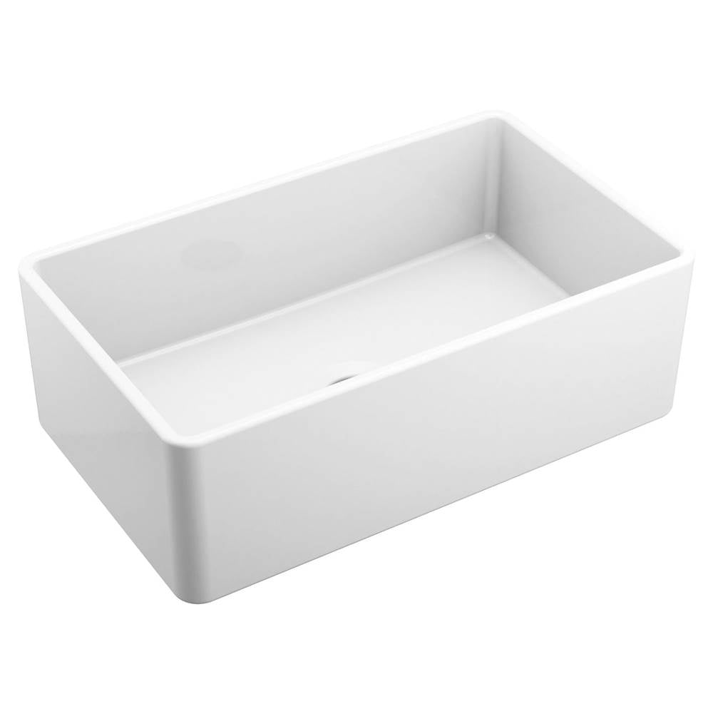 White Fireclay 30 in. Single Bowl Farmhouse Apron Front Kitchen Sink