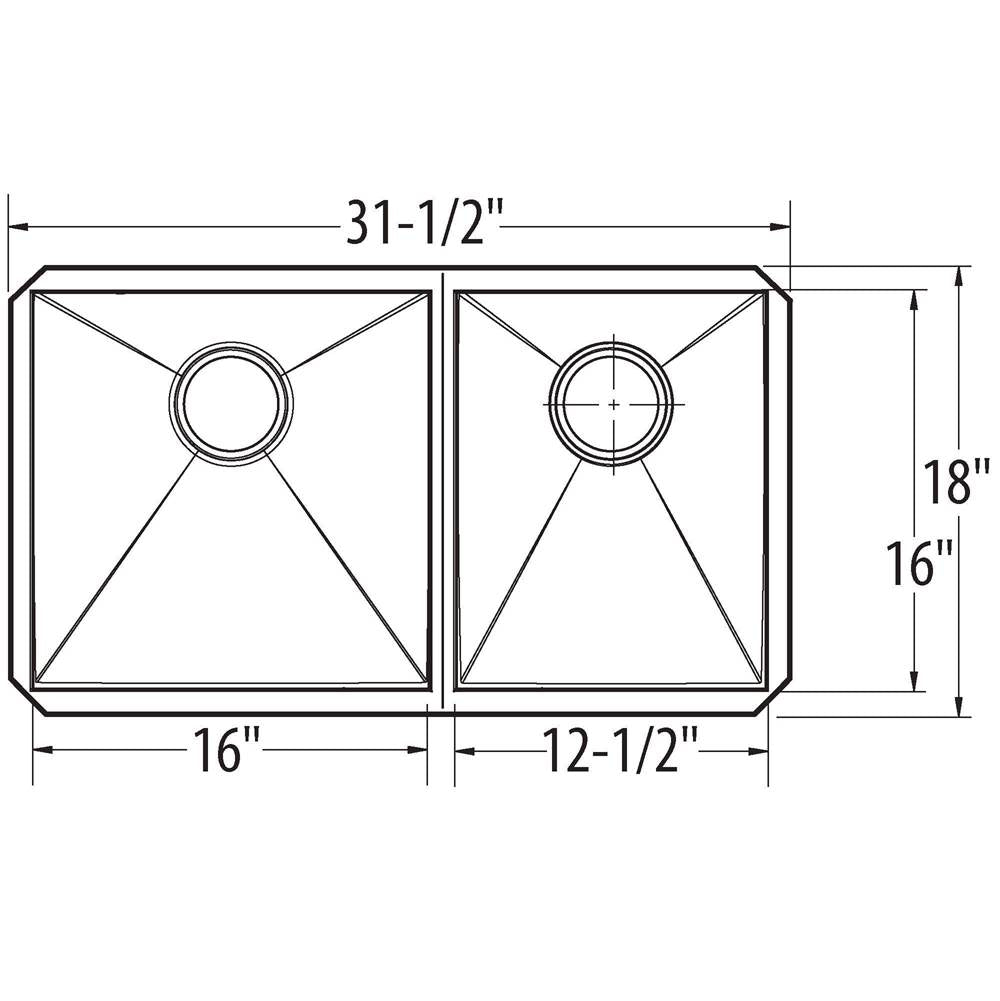 1800 Series 18-Gauge Single Bowl Undermount Sink, Stainless Steel