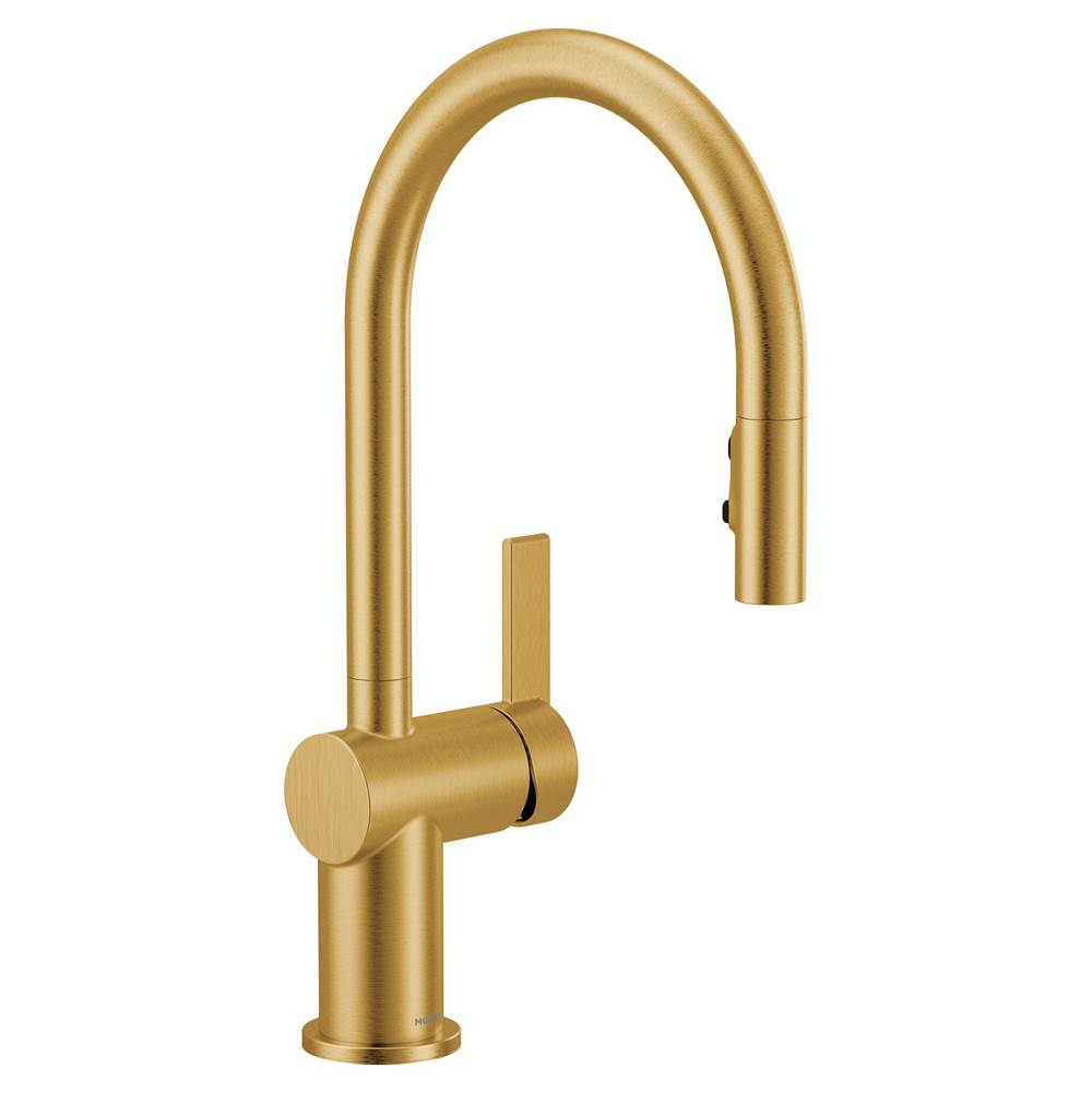 Moen - Cia Pulldown Kitchen Faucet with Power Boost in Brushed Gold - Brushed Gold