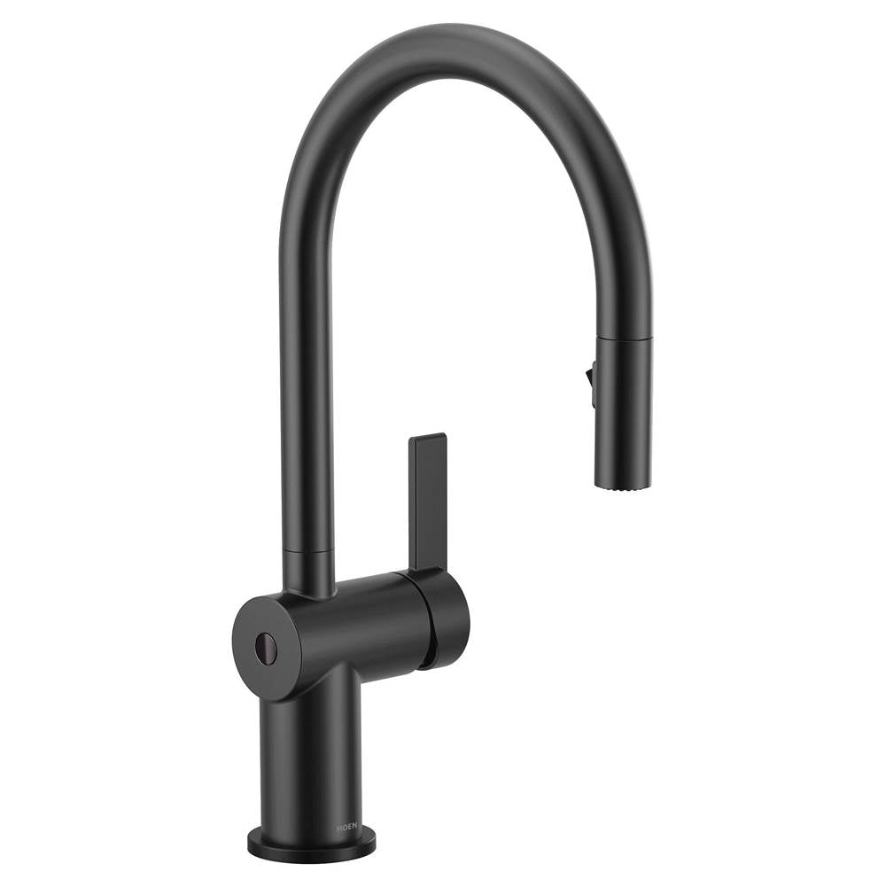 Moen - Cia Touchless 1-Handle Pull-Down Sprayer Kitchen Faucet with MotionSense Wave and Power Clean in Matte Black - Matte Black
