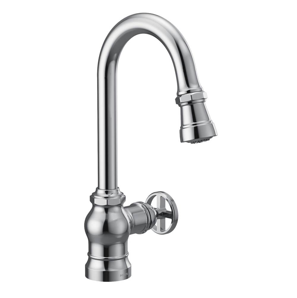 Paterson One-Handle Pulldown Bar Faucet with Power Clean, Includes Interchangeable Handle, Chrome