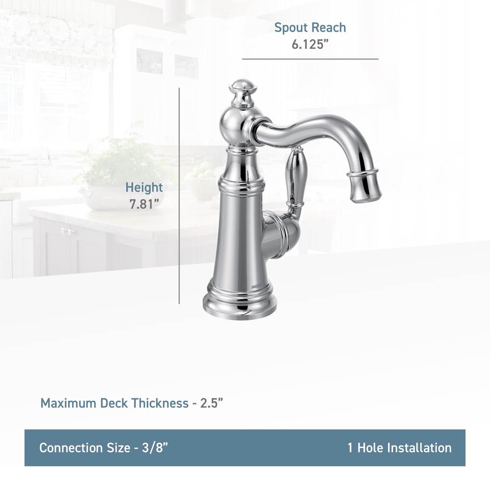 Weymouth One-Handle High Arc Bar Faucet, Chrome