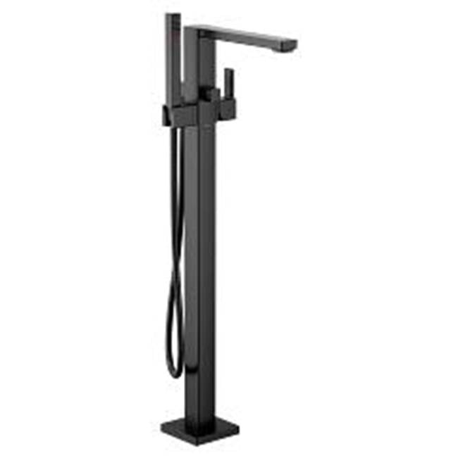 Moen - Matte black one-handle tub filler includes hand shower - Matte Black
