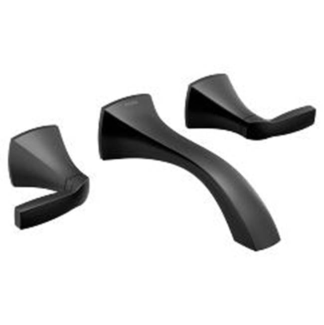 Moen - Matte black two-handle wall mount bathroom faucet - Matte Black