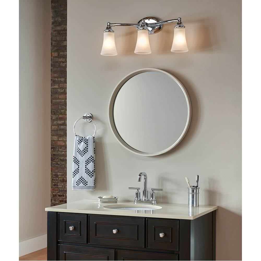 Brushed Nickel Three Globe Bath Light