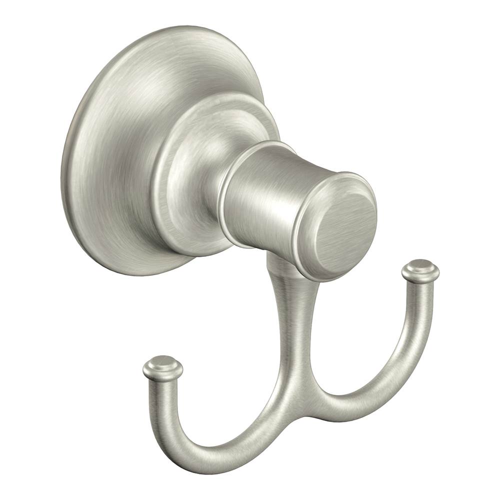 Moen - Spot Resist Brushed Nickel Double Robe Hook - Spot Resist Brushed Nickel