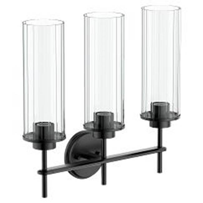 Moen - Matte Black Three Globe Bath Light - Matte Black