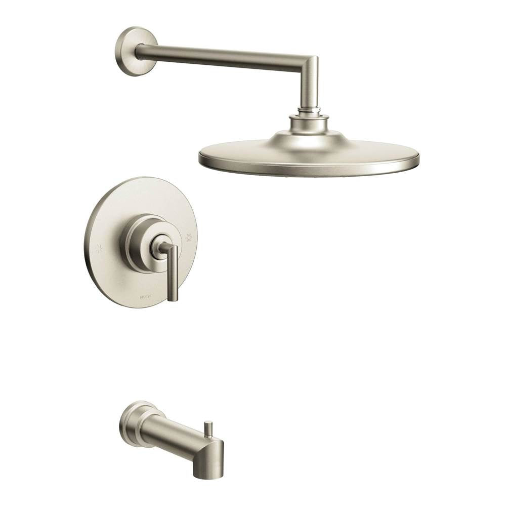 Moen - Arris Posi-Temp Eco-Performance Single-Handle 1-Spray Tub and Shower Faucet in Brushed Nickel (Valve Sold Separately) - Brushed Nickel
