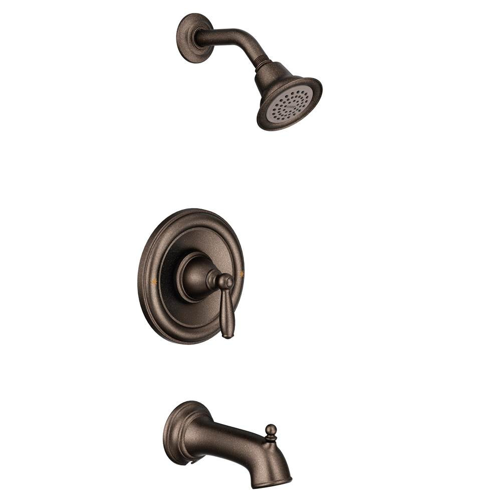 Moen - Brantford Single-Handle 1-Spray Posi-Temp Tub and Shower Faucet Trim Kit in Oil Rubbed Bronze (Valve Sold Separately) - Oil Rubbed Bronze