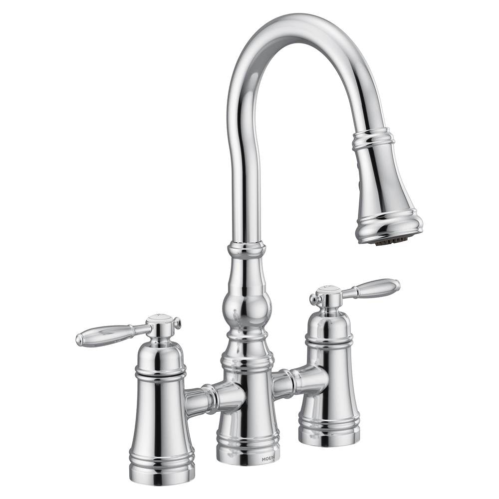 Moen - Moen Weymouth 2-Handle Bridge Faucet in Chrome - Chrome