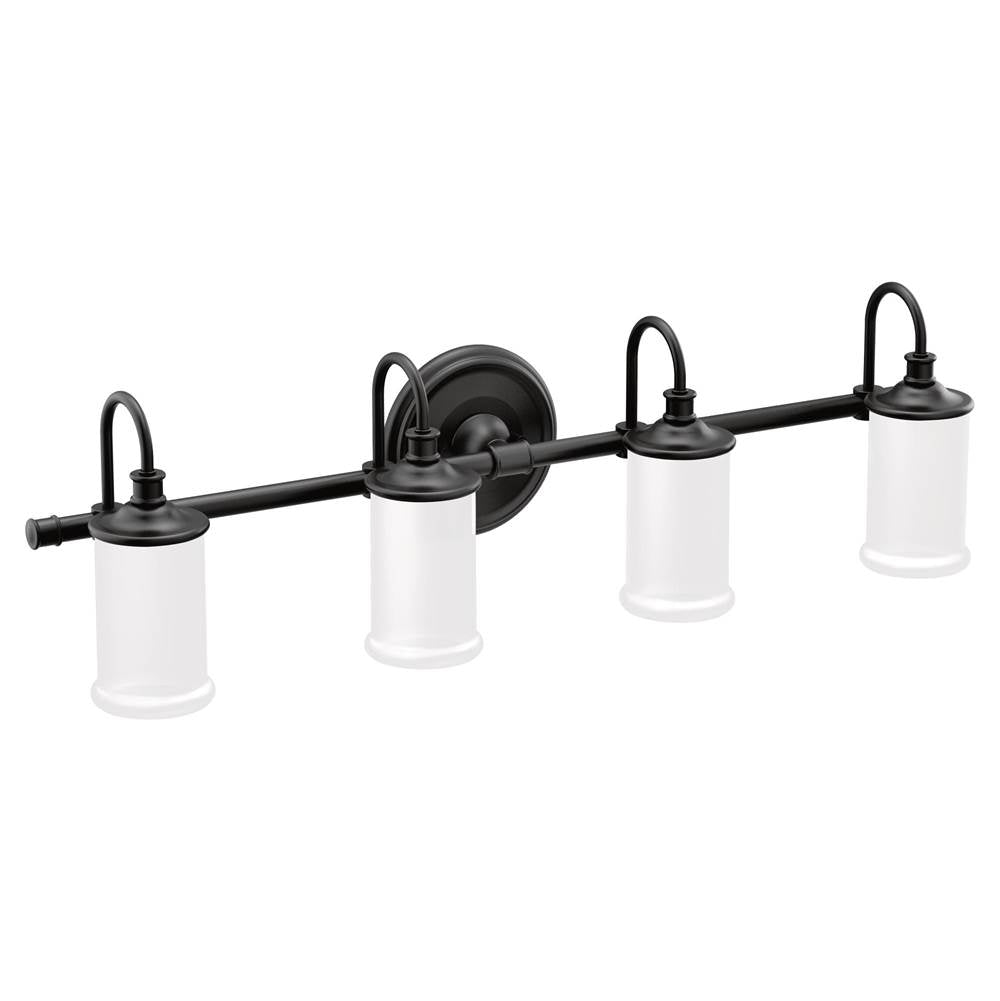 Moen - Matte Black Four Globe Bath Light - Matte Black