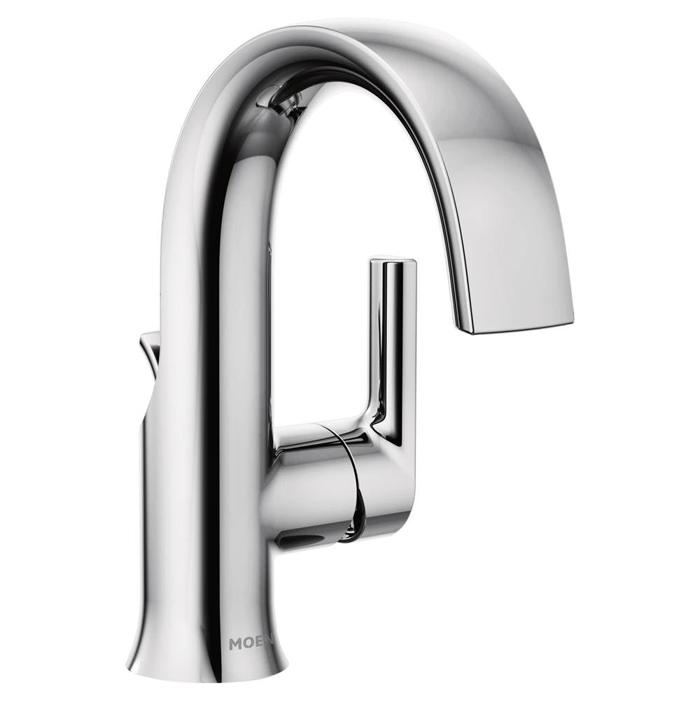 Moen - Doux Collection One-Handle High Arc Laminar Stream Bathroom Faucet, Chrome - Chrome