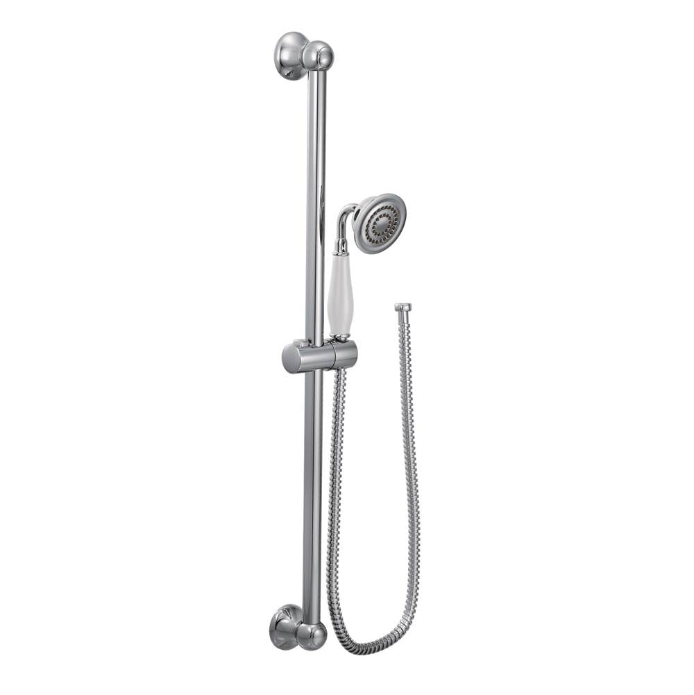 Moen - Weymouth Traditional Eco-Performance Handshower Handheld Shower with 30-Inch Slide Bar and 69-Inch Metal Hose, Chrome - Chrome