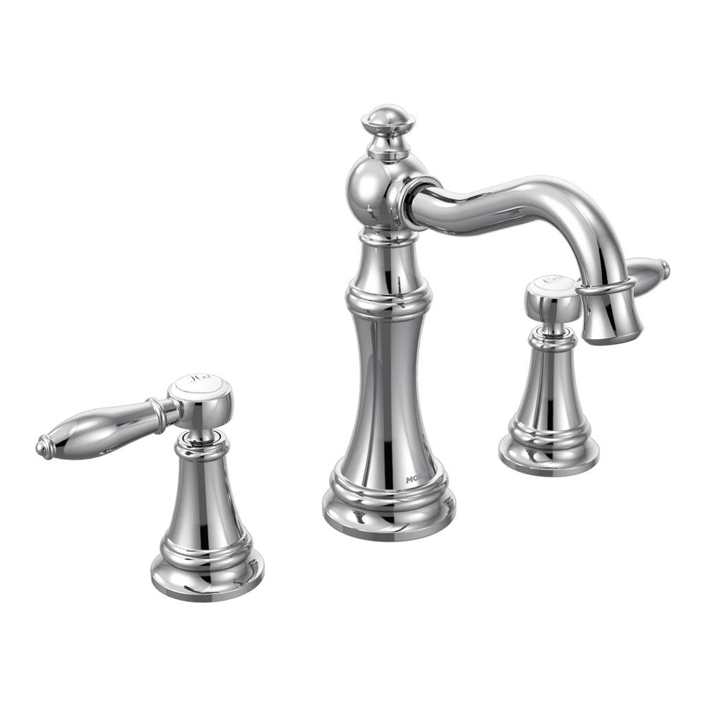 Moen - Weymouth 8 in. Widespread 2-Handle High-Arc Bathroom Faucet Trim Kit in Chrome (Valve Sold Separately) - Chrome