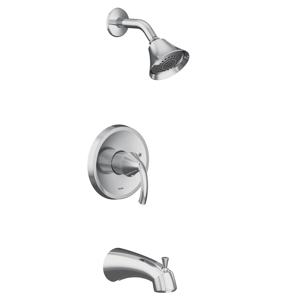 Moen - Glyde M-CORE 2-Series Eco Performance 1-Handle Tub and Shower Trim Kit in Chrome (Valve Sold Separately) - Chrome