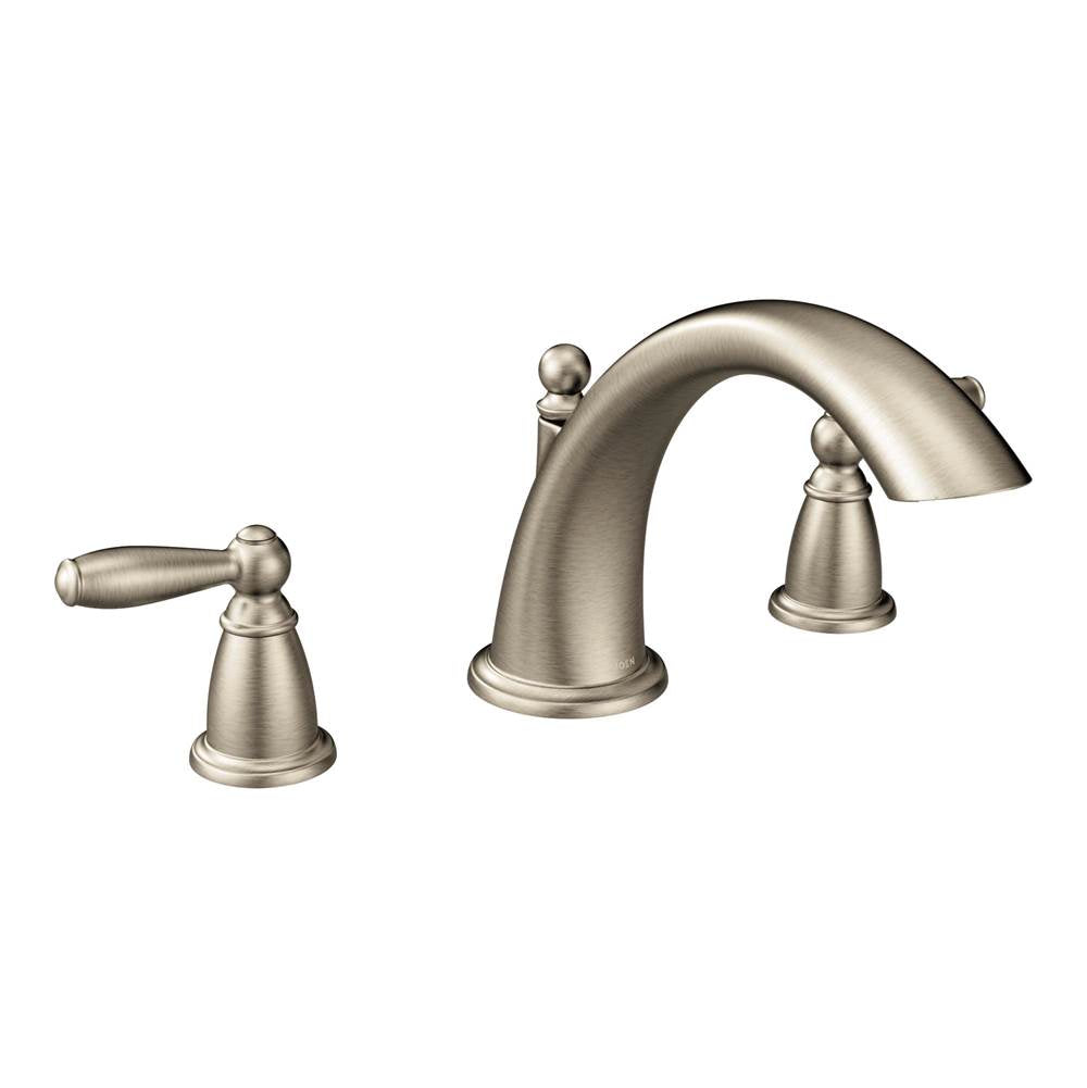 Moen - Brantford 2-Handle Deck-Mount Roman Tub Faucet Trim Kit in Brushed Nickel (Valve Sold Separately) - Brushed Nickel