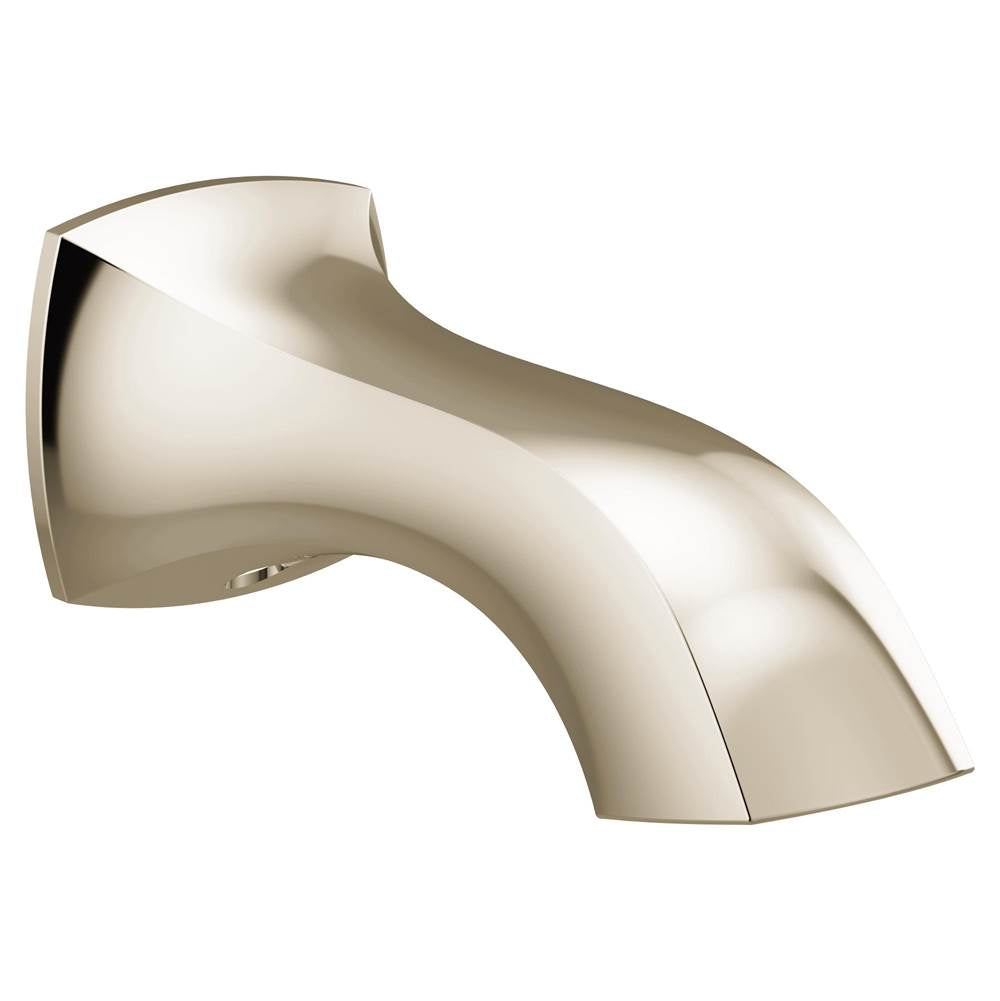 Moen - Voss Replacement Tub Non-Diverter Spout 1/2-Inch Slip Fit Connection, Polished Nickel - Polished Nickel
