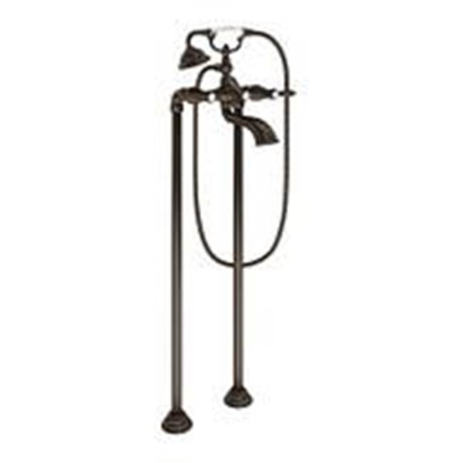 Moen - Weymouth Two Handle Tub Filler with Lever-Handles and Handshower, Oil Rubbed Bronze - Oil Rubbed Bronze