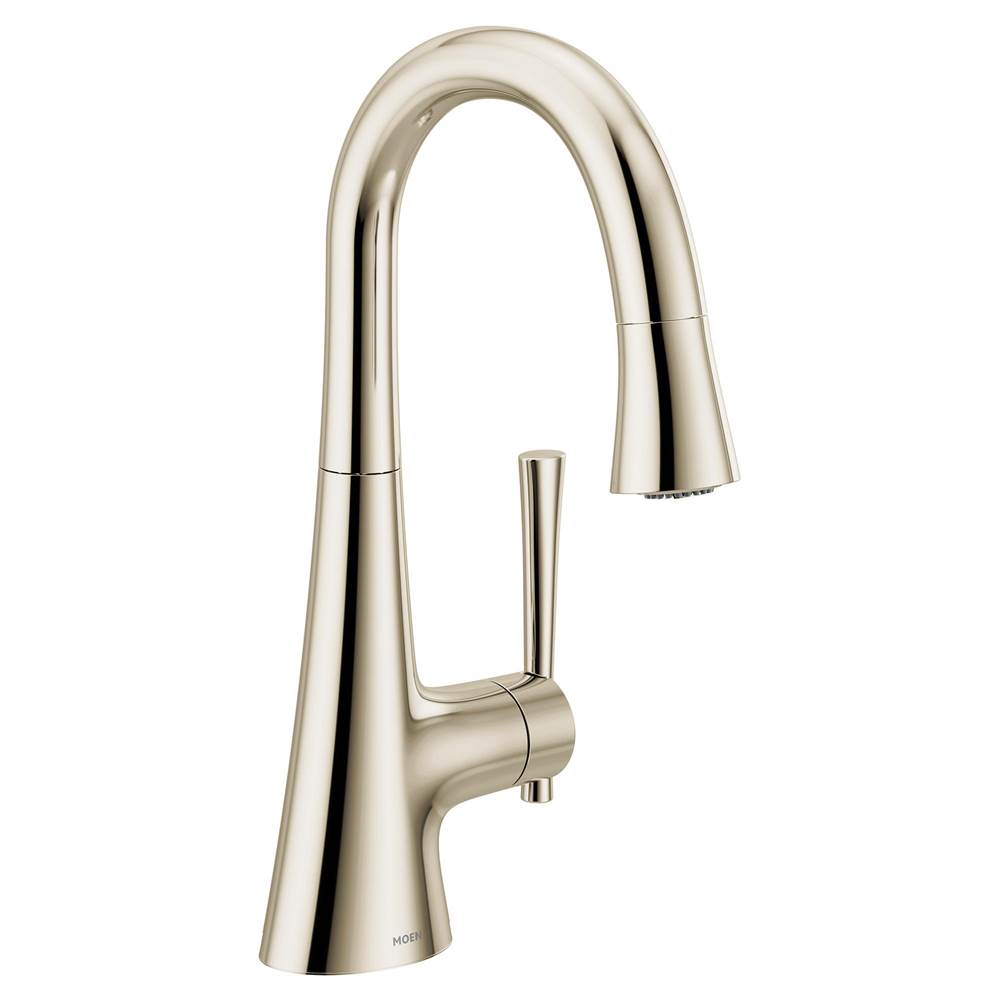 Moen - Kurv Polished Nickel One-Handle High Arc Bar Faucet - Polished Nickel