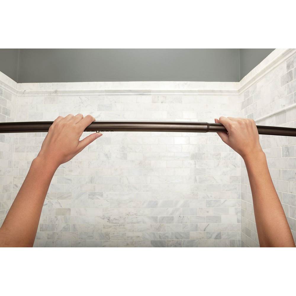 Brushed Nickel Tension Curved Shower Rods
