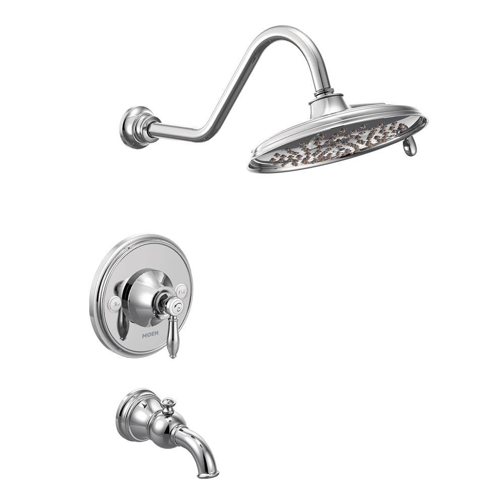 Moen - Weymouth Posi-Temp 1-Handle Eco-Performance Tub and Shower Trim Kit in Chrome (Valve Sold Separately) - Chrome