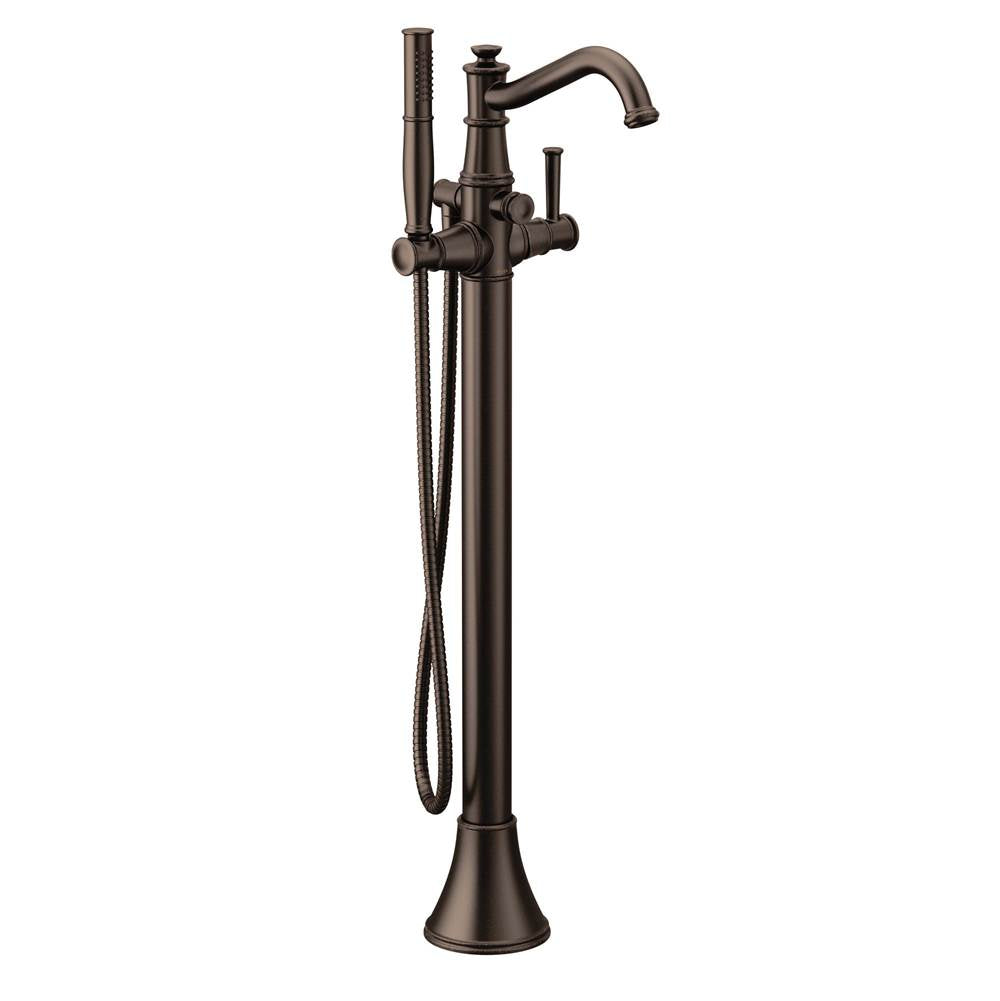 Moen - Belfield One-Handle Freestanding Floor Mount Tub Filler with Handshower, Oil Rubbed Bronze - Oil Rubbed Bronze