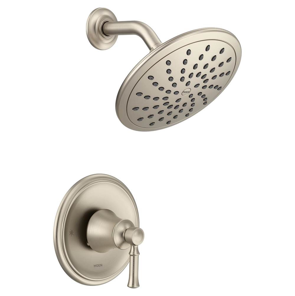 Moen - Dartmoor Posi-Temp Rain Shower Single-Handle Shower Only Faucet Trim Kit in Brushed Nickel (Valve Sold Separately) - Brushed Nickel