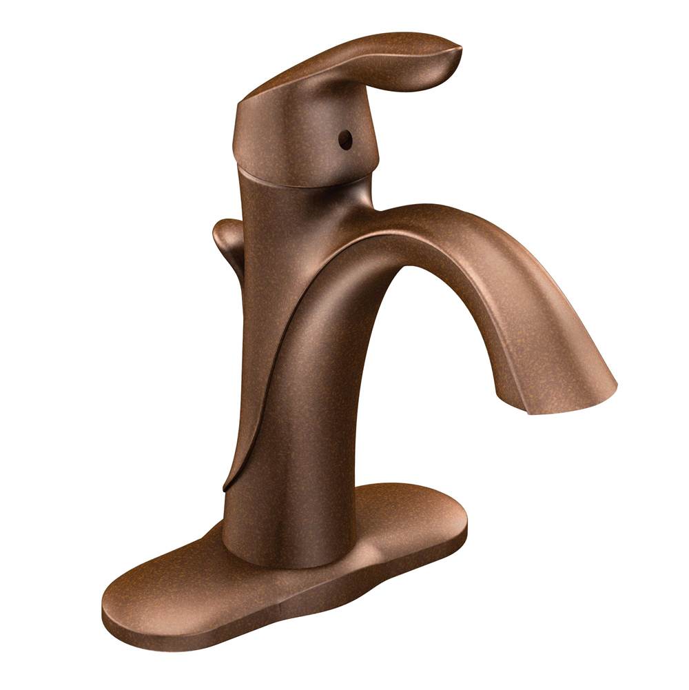Moen - Eva One-Handle Single Hole Bathroom Sink Faucet with Optional Deckplate, Oil Rubbed Bronze - Oil Rubbed Bronze