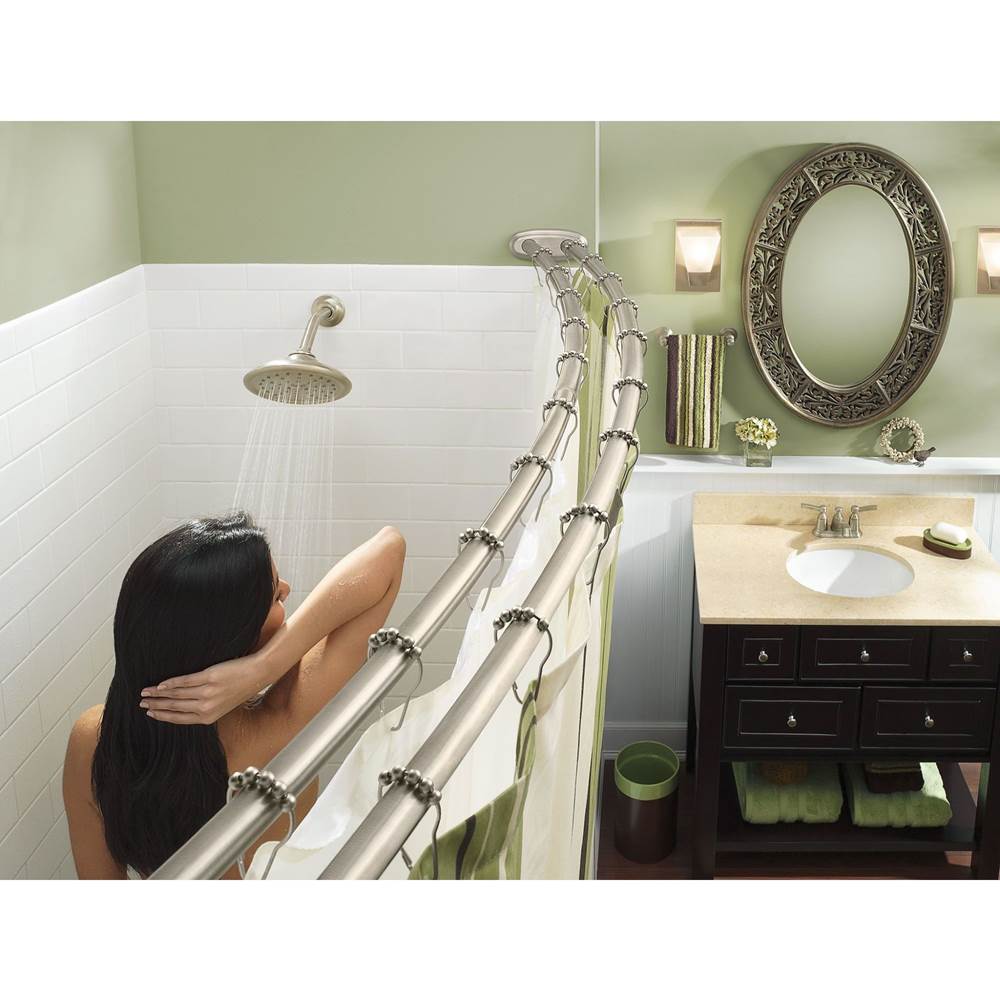 Matte Black Adjustable Curved Shower Rod