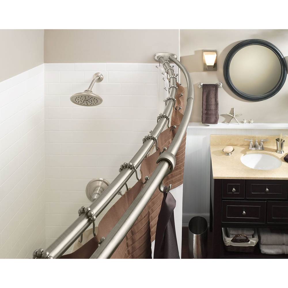 Matte Black Adjustable Curved Shower Rod