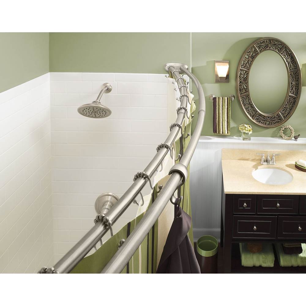 Matte Black Adjustable Curved Shower Rod