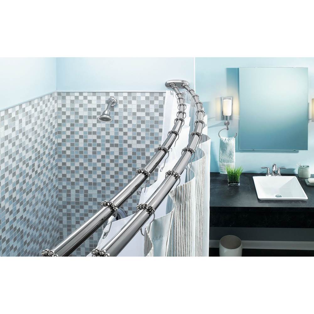 Matte Black Adjustable Curved Shower Rod