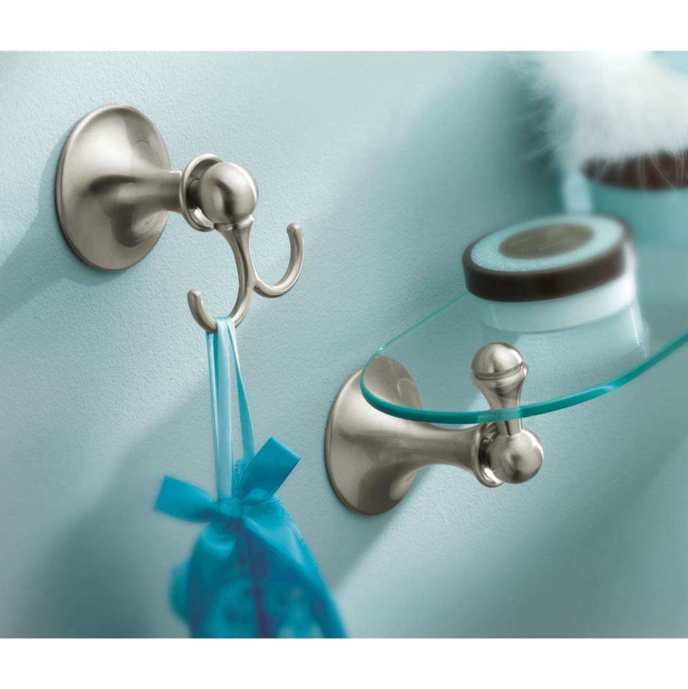 Brushed Nickel Double Robe Hook