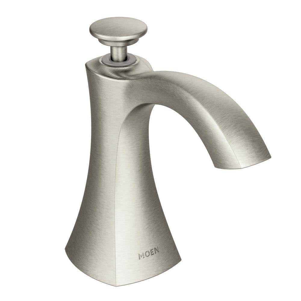 Moen - Transitional Deck Mounted Kitchen Soap Dispenser with Above the Sink Refillable Bottle, Spot Resist Stainless - Spot Resist Stainless